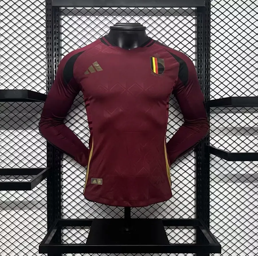 Belgium Belgium 2024 25 Euro Home Long Sleeves Jersey – Player Version