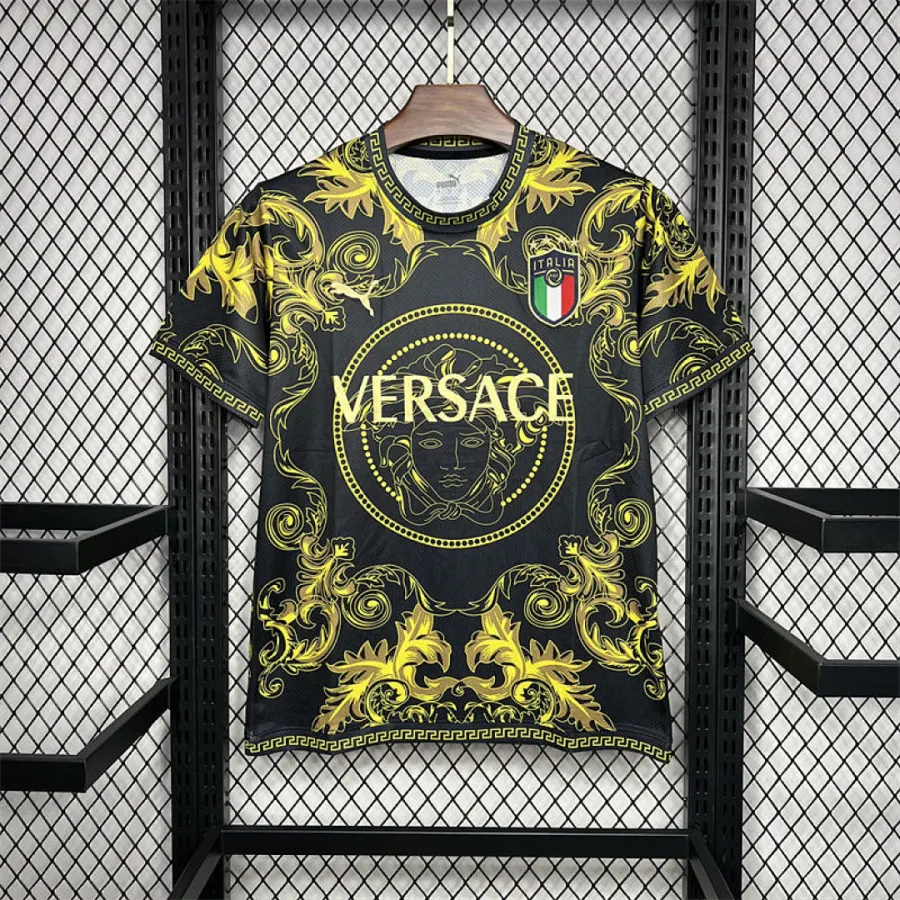 Italy Italy 2022 23 Versace Co Branded Edition Jersey Gold